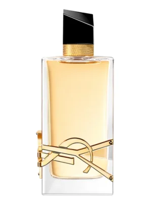 Frasco do perfume Yves Saint Laurent Libre Eau de Parfum em fundo claro