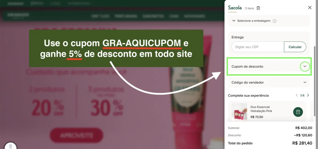 Cupom Grando use o cupom: GRA-AQUICUPOM e ganhe 5% OFF